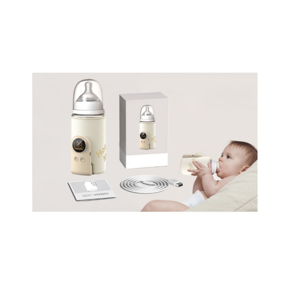 GENERICO - Calentador Biberon recargable Amoldable Digital