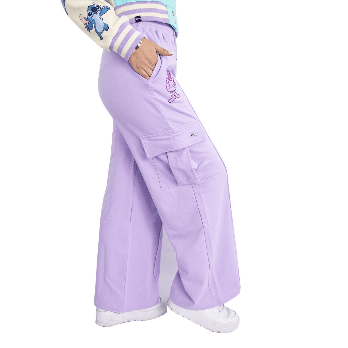DISNEY CLASICOS - Pantalón Palazo Mujer Lilo y Stitch Color Lila