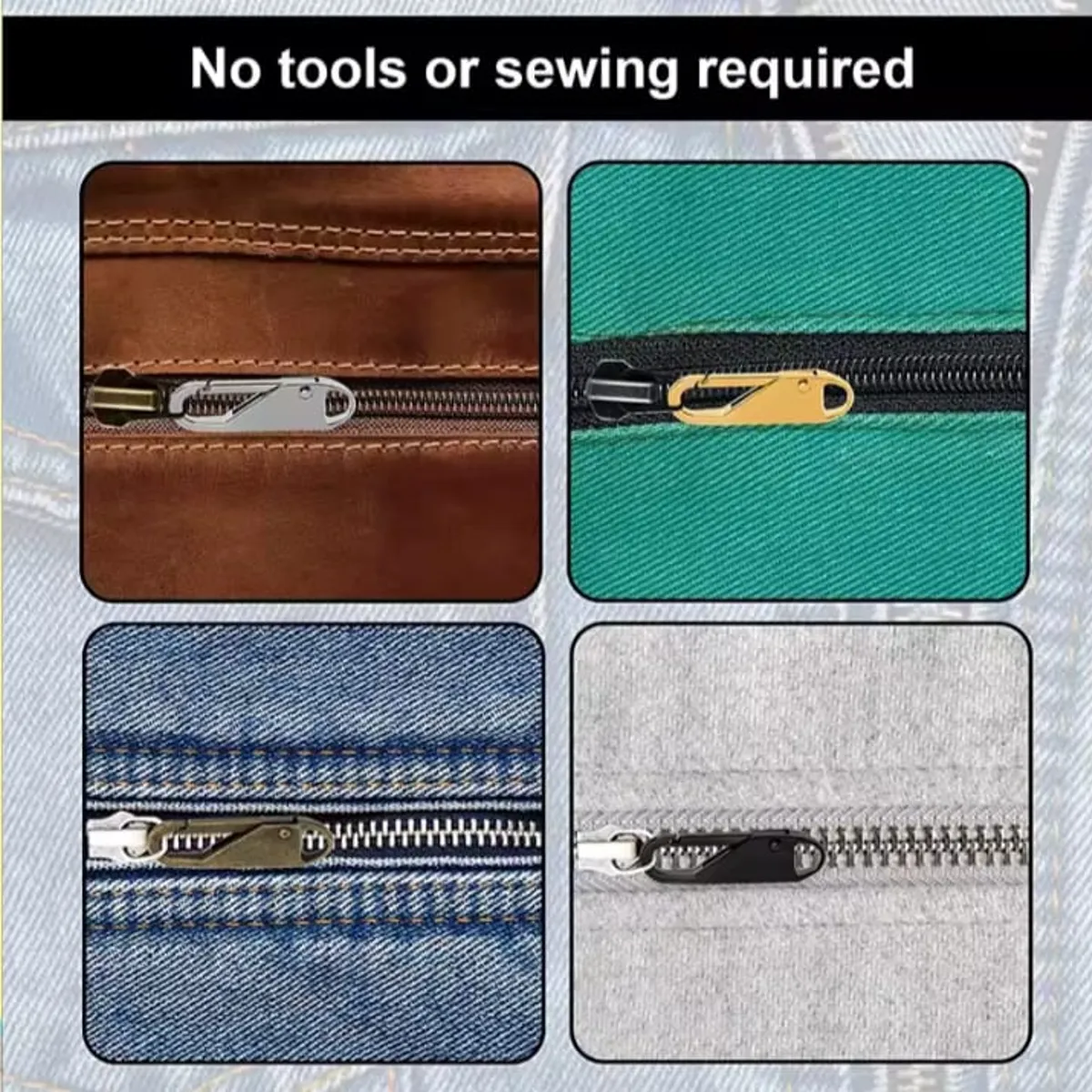 GENERICO - KIT DE REPARACION DE CREMALLERA O CIERRE  UNIVERSAL 8 PIEZAS