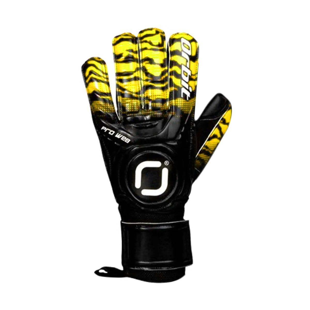 ORBIT - GUANTES DE ARQUERO ORBIT CON VARILLAS PRO WEB AMARILLO TALLA 9