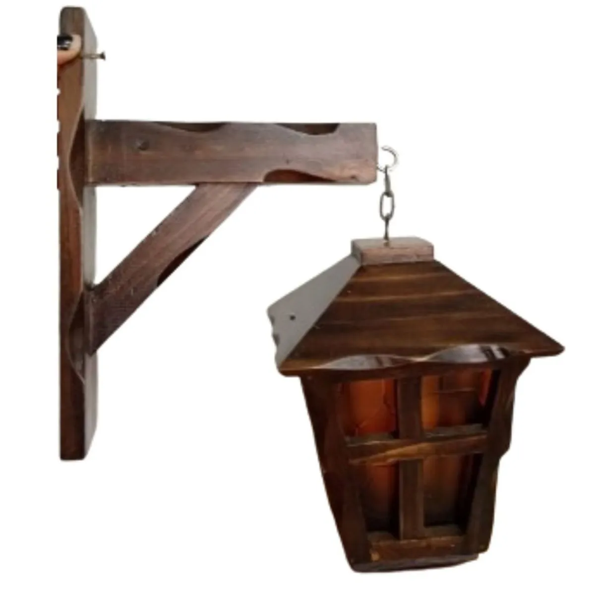 START FG - Farol lampara de exteriores de madera Hechizada con base marron