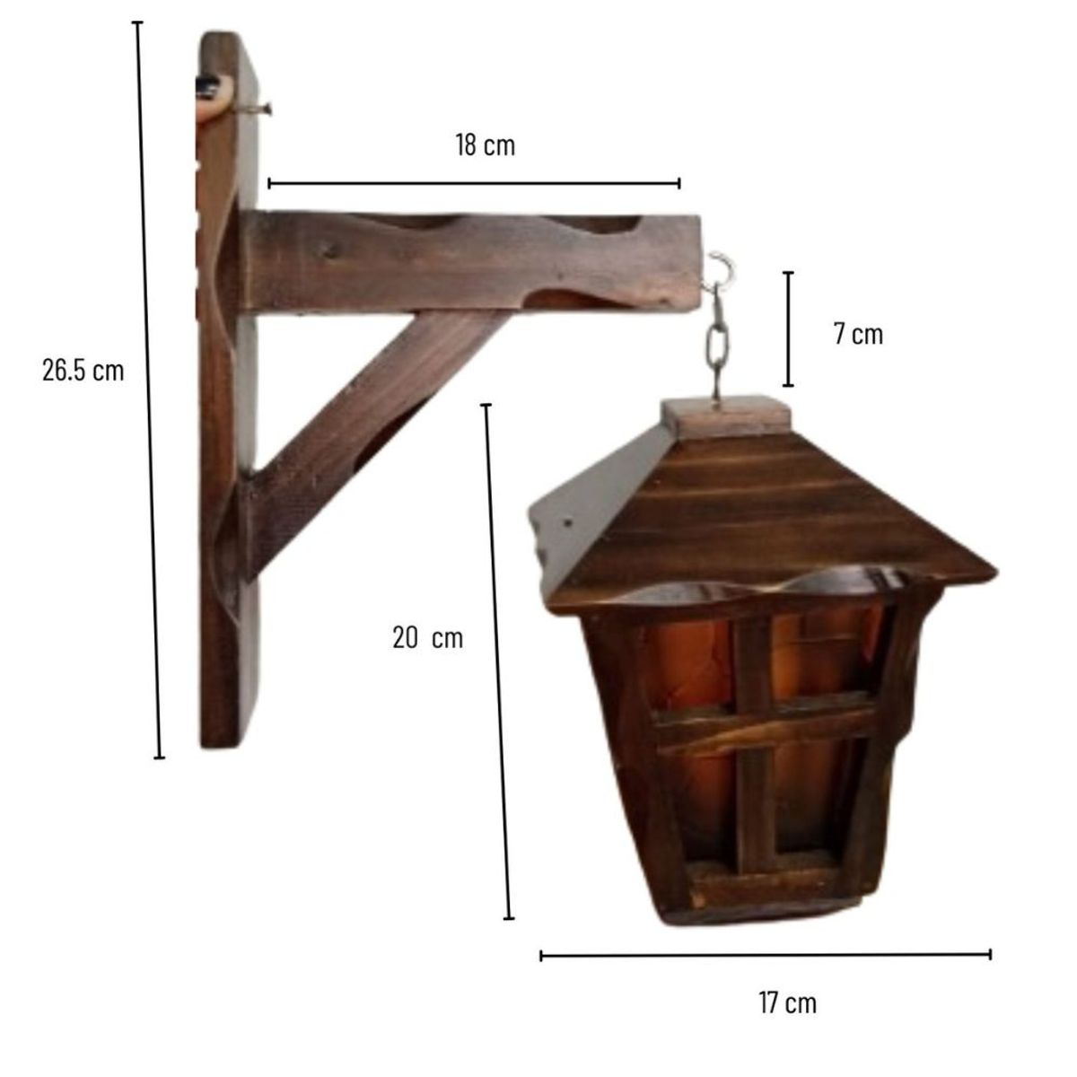 START FG - Farol lampara de exteriores de madera Hechizada con base marron
