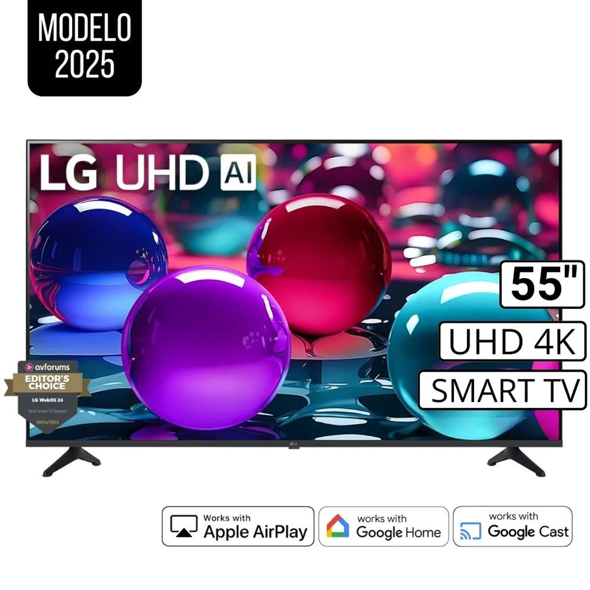 LG - Televisor LG  55" UHD 4K ThinQ AI 55UA7300PSB  [2025]