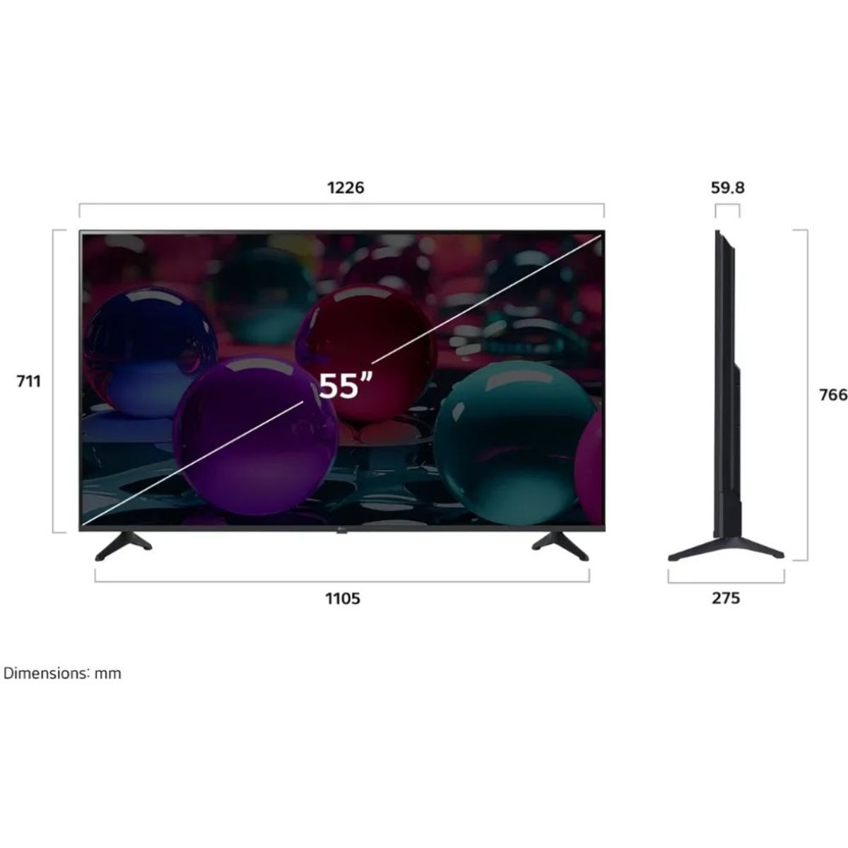 LG - Televisor LG  55" UHD 4K ThinQ AI 55UA7300PSB  [2025]