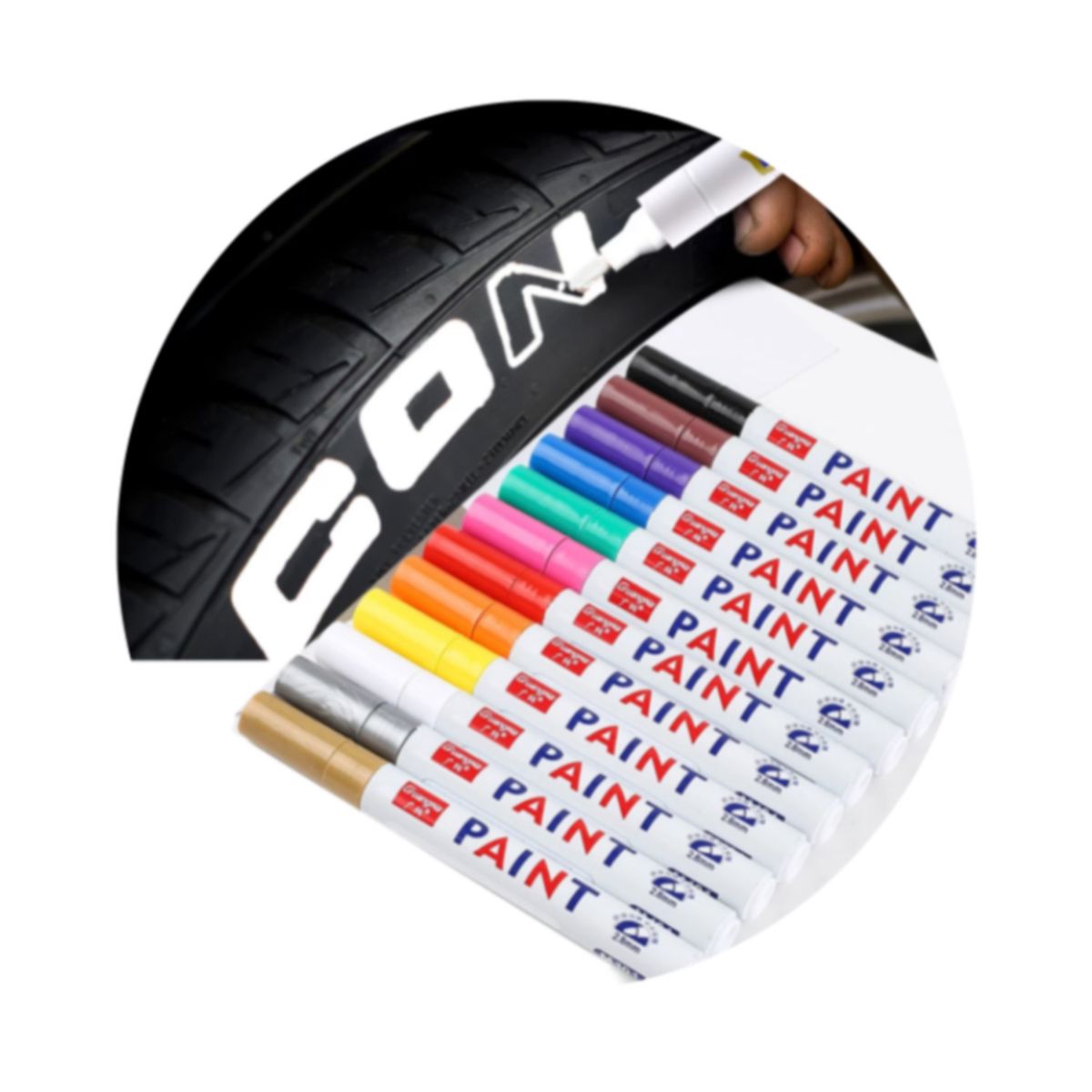 GENERICO - Plumon Marcador PERMANTE logo llanta PAINT - Plateado