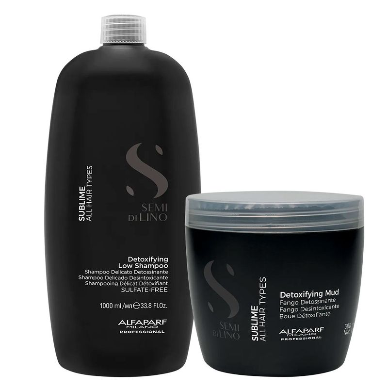 ALFAPARF MILANO - ALFAPARF SEMI DI LINO Detoxifying Mud 500 ml + Shampoo 1000 ml