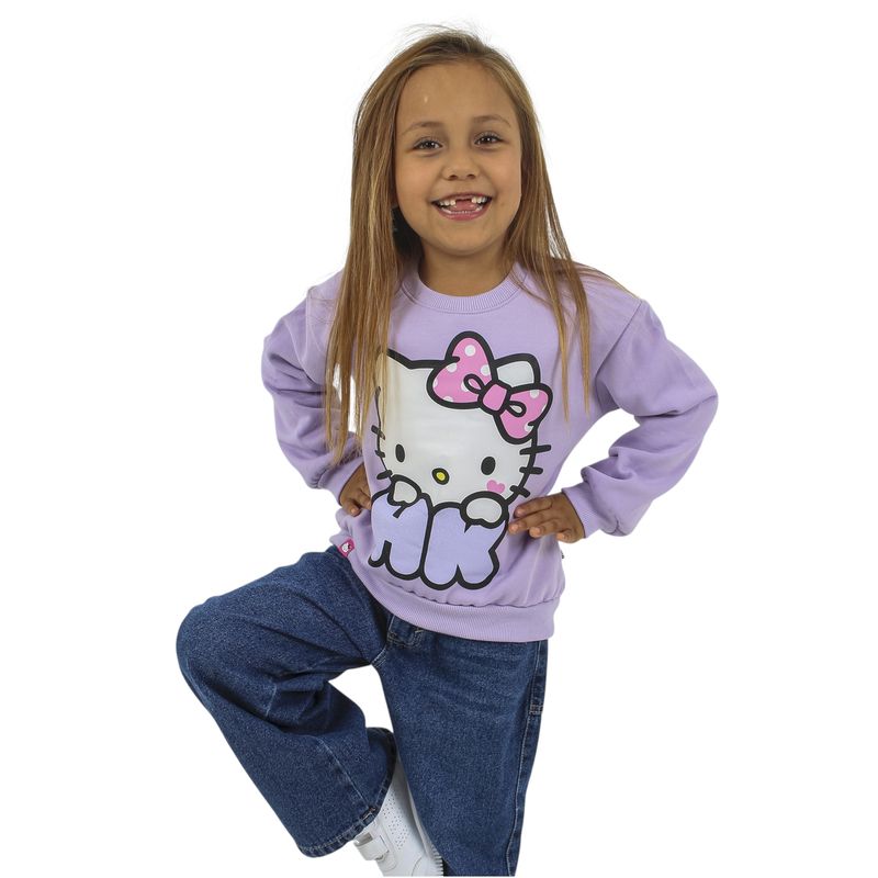 SANRIO - POLERA BASICA HELLO KITTY LILA NIÑA