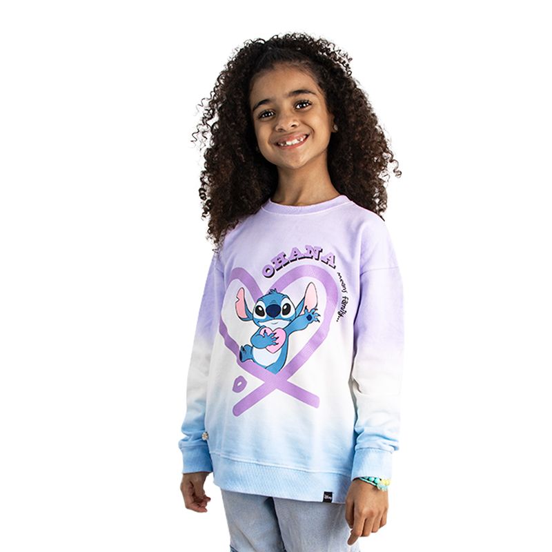 LILO & STITCH - Polera Manga Corta Niña Stitch Lila