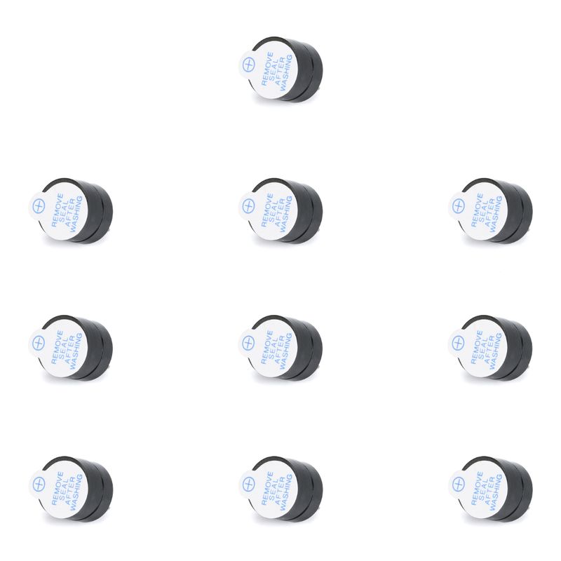 GENERICO - Buzzer Activo 5V Larga Duración de Sonido Paquete de 10 Unidades