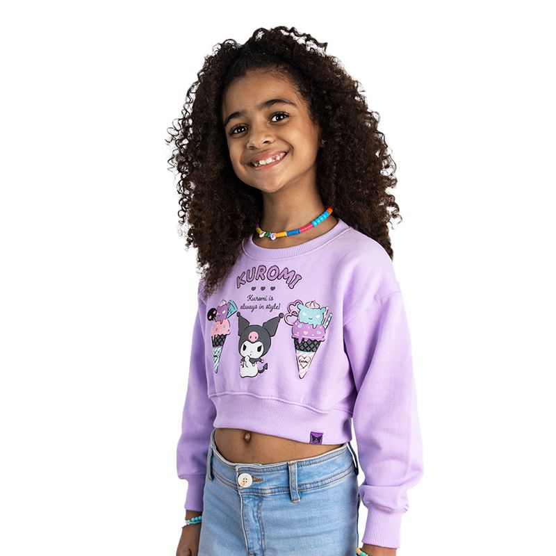 SANRIO - POLERA MODA KUROMI LILA NIÑA