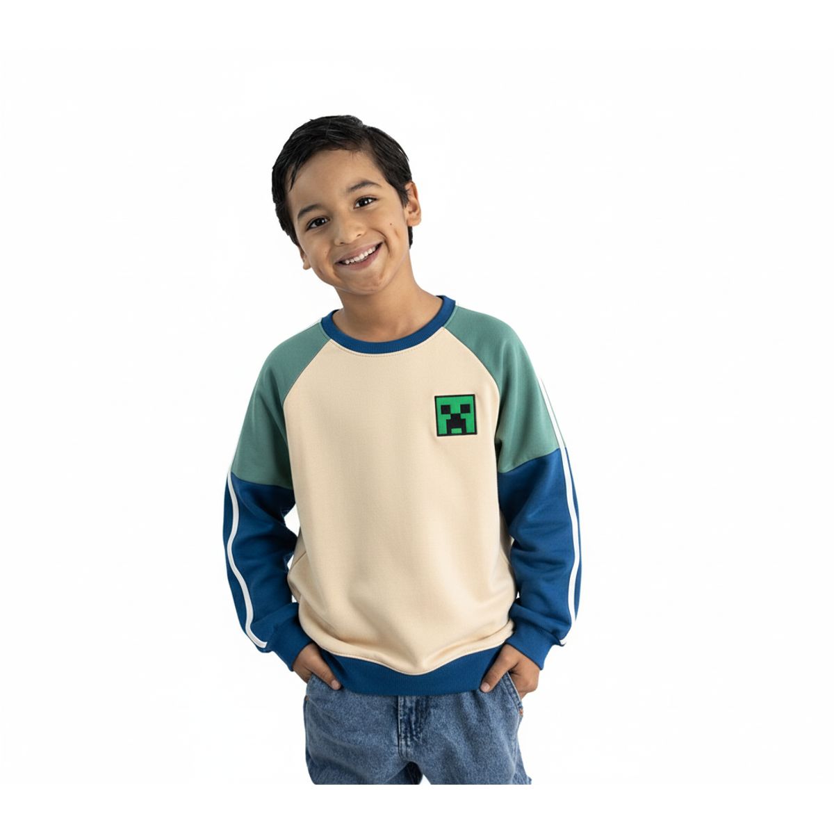 MICROSOFT - POLERA MODA MINECRAFT ACERO NIÑO
