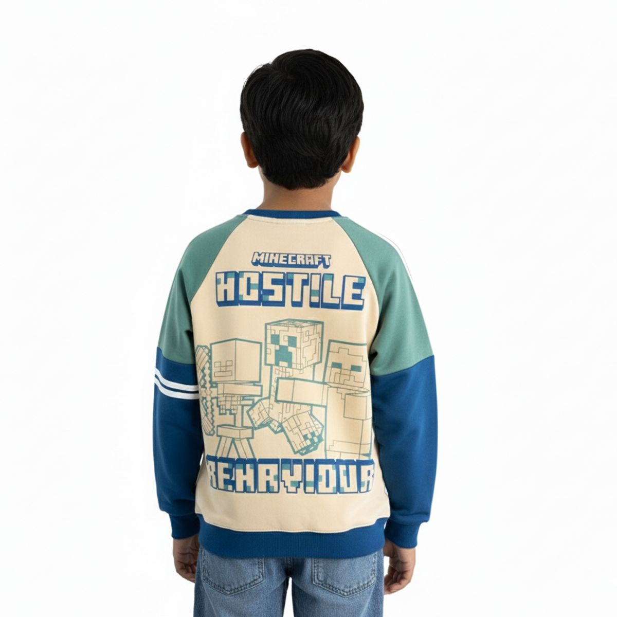 MICROSOFT - POLERA MODA MINECRAFT ACERO NIÑO