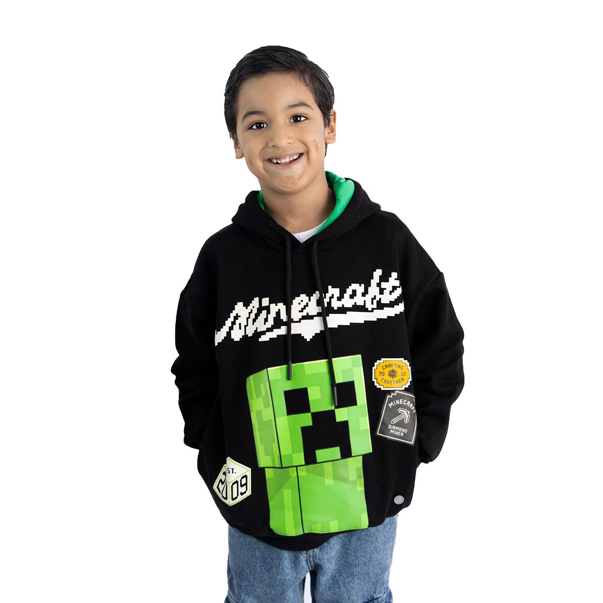 MICROSOFT - POLERA MODA MINECRAFT NEGRO NIÑO