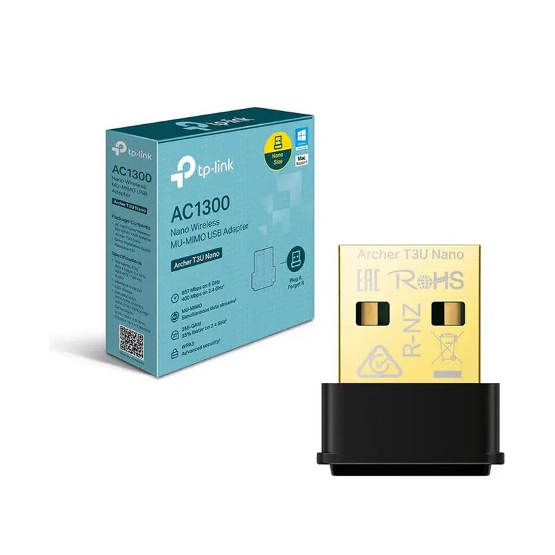 GENERICO - Adaptador Wi-Fi Tp-Link Archer T3U Nano Usb 2.0 - Conexión Rápida Y Compacta Para Tu Hogar