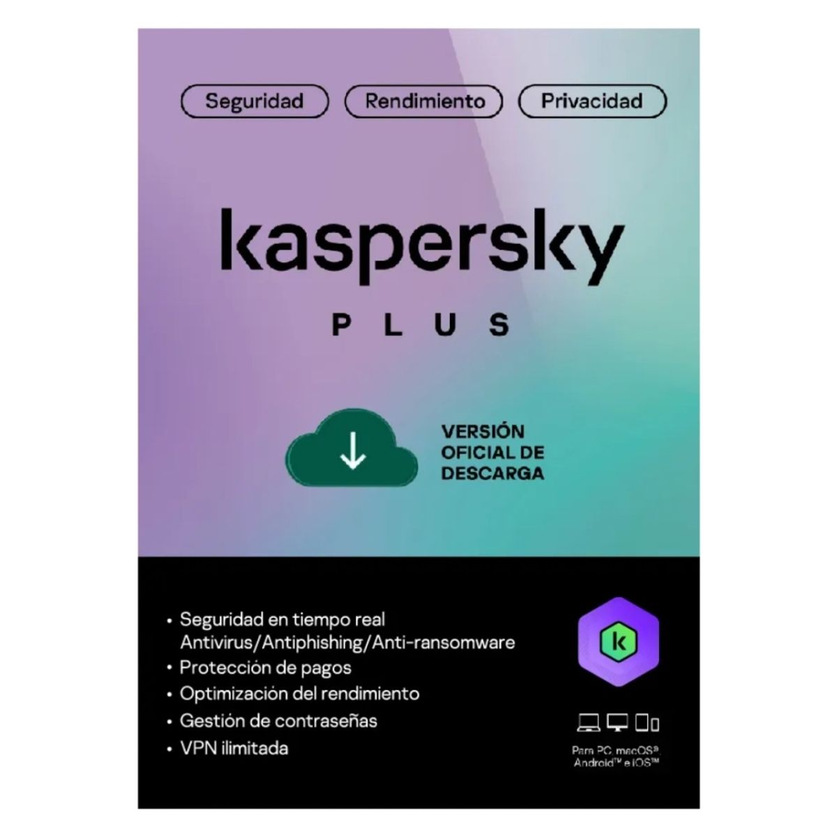 KASPERSKY - Kaspersky Plus Latinoamérica Para 1 Dispositivo - Protección Avanzada Y Seguridad Digital