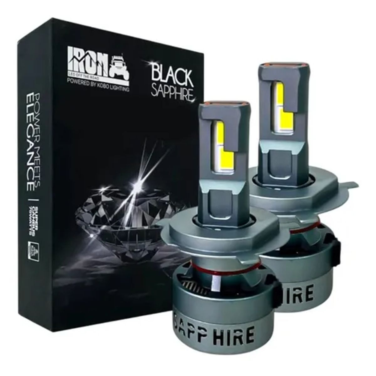 GENERICO - Kit Foco Led Iron Black Sapphire H4 Csp 75w Canbus 12v