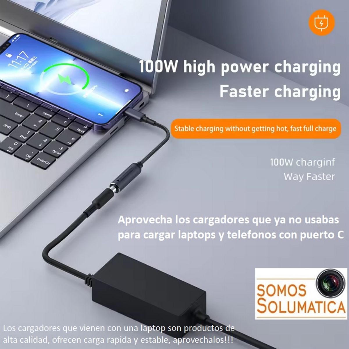 OEM - Adaptador Para Cargador Dell punta Blanca Tipo C - PD Hasta 100W