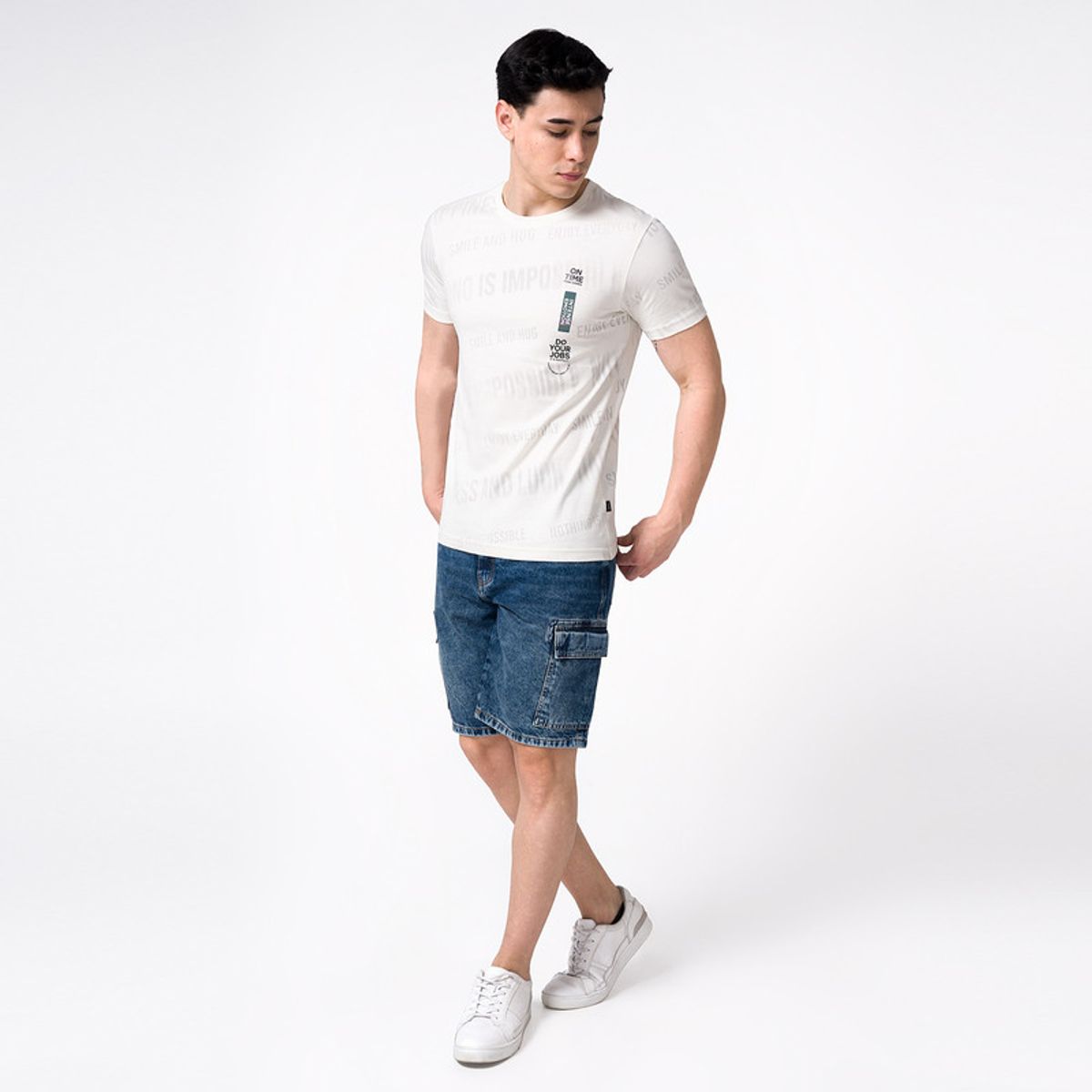 PIONIER - Short Bermuda Cargo Denim Khalan Hombre