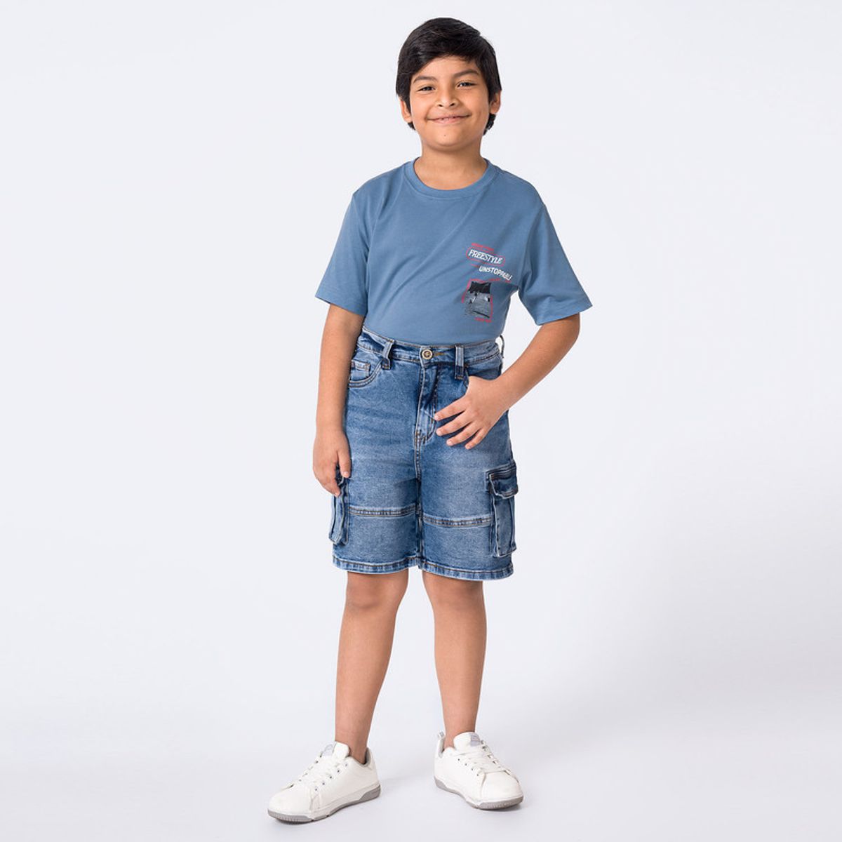 PIONIER - Bermuda Denim Stretch Niño Felipeh Pionier