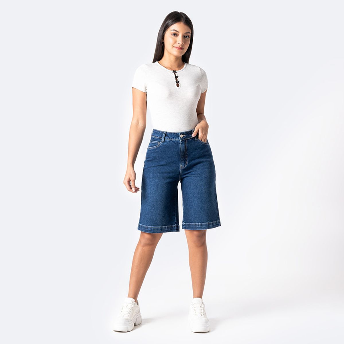 PIONIER - Short Cropped Denim Stretch Mujer Klinah Pionier