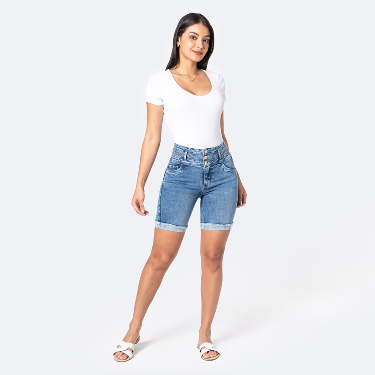 PIONIER - Short Cropped Denim Stretch Mujer Yennifer Pionier