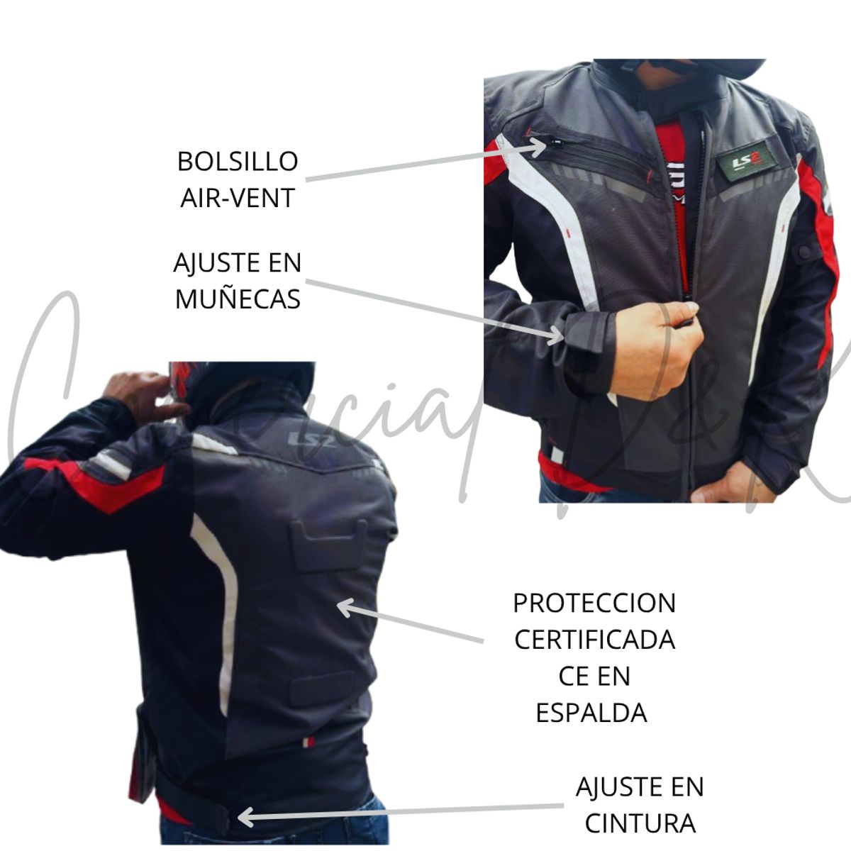 LS2 - CASACA LS2 WOLF TALLA XL MOTO-CICLISMO