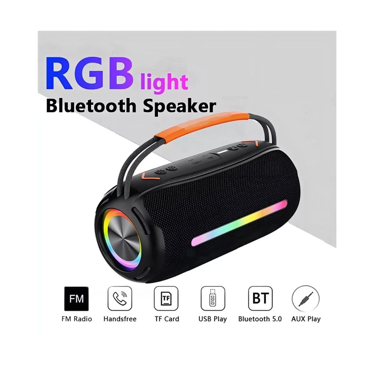 GENERICO - Parlante BOOMBOX 360° Con luz RGB