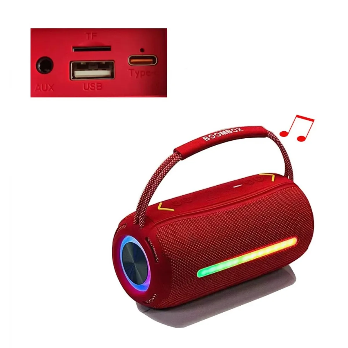 GENERICO - Parlante BOOMBOX 360° Con luz RGB