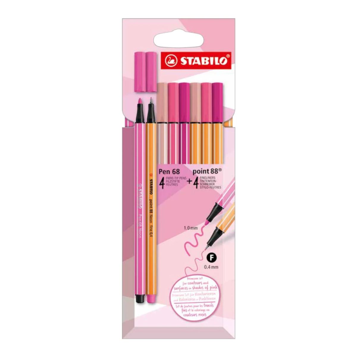 STABILO - Marcadores x8 Pink Pen 68 y Point 88