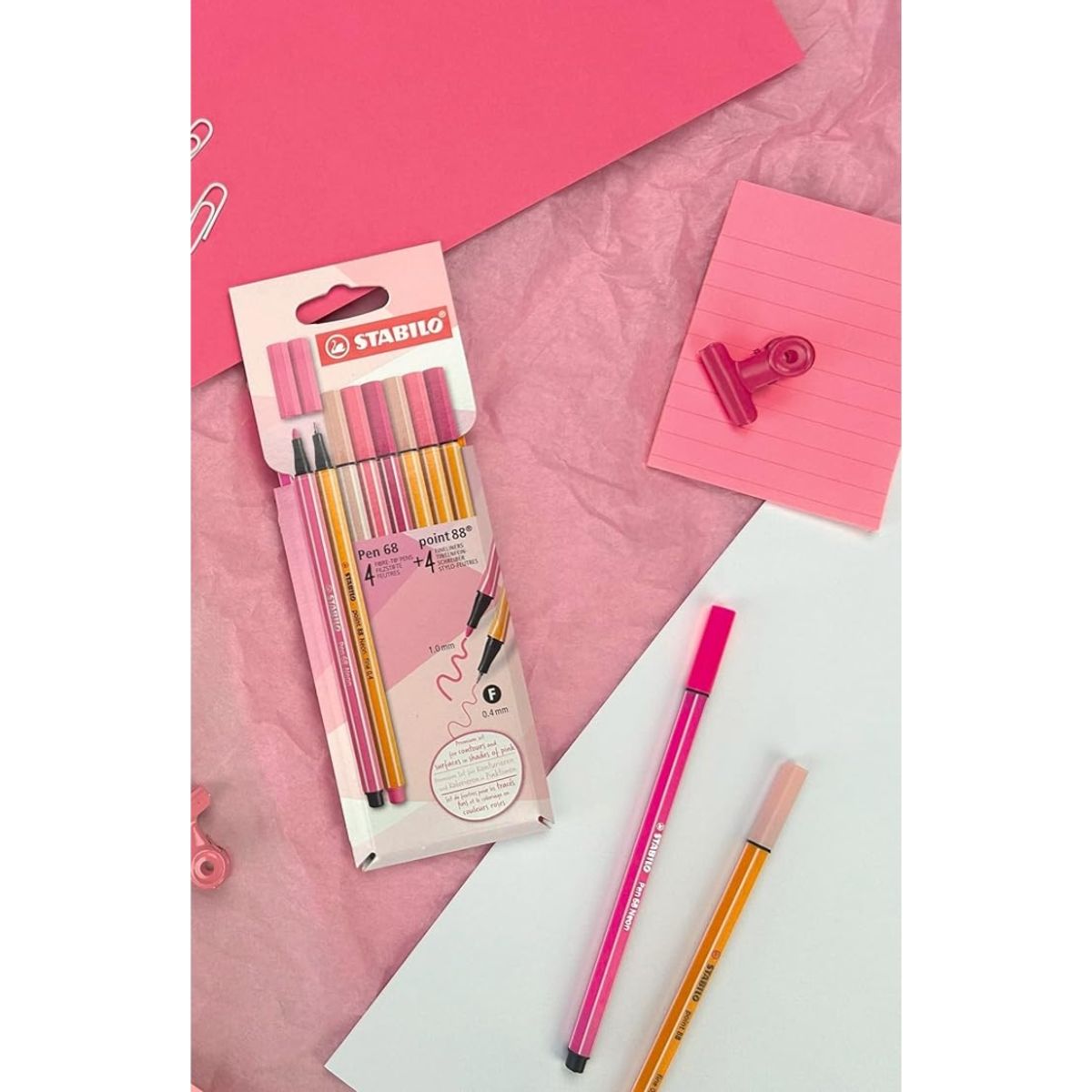 STABILO - Marcadores x8 Pink Pen 68 y Point 88