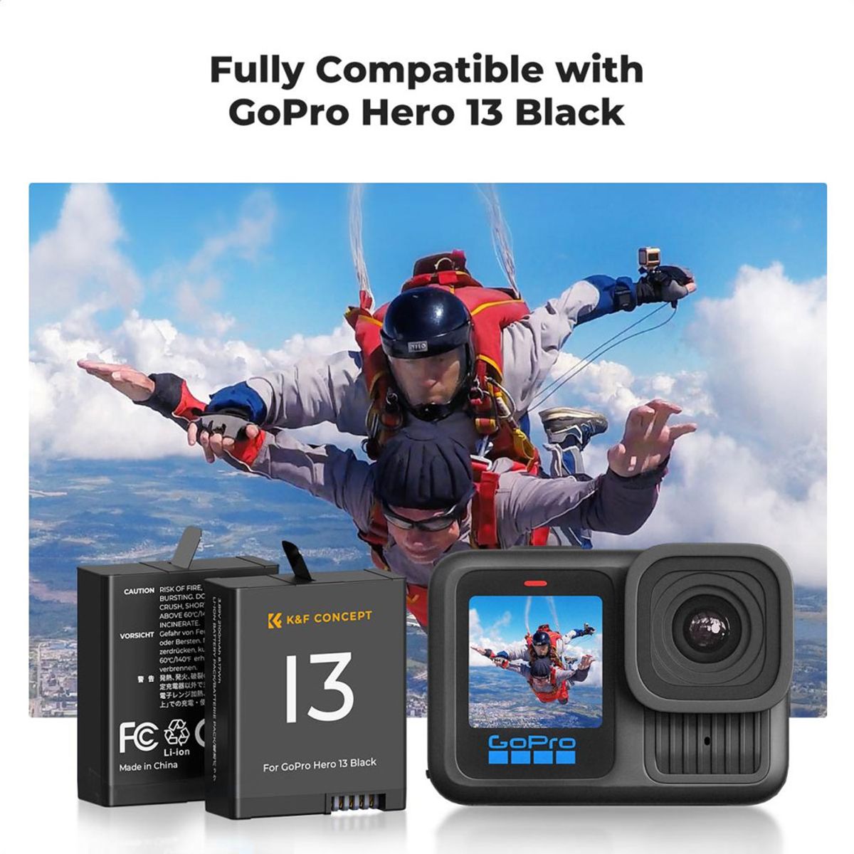 K&F CONCEPT - Cargador Triple K&F Concept + 3 Baterias para GoPro13 KF28.0087