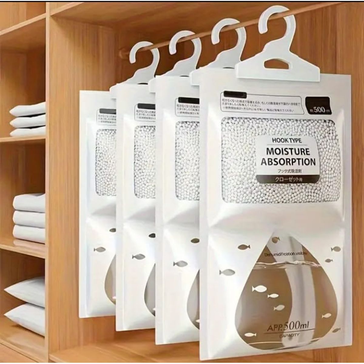 GENERICO - PACK X 5 BOLSAS ABSORBENTES DE HUMEDAD SIN AROMA DE 500ML