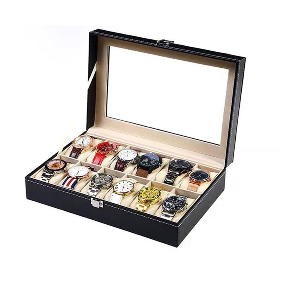 GENERICO - Porta Relojes Pulseras de Lujo Elegante 12 Compartimientos