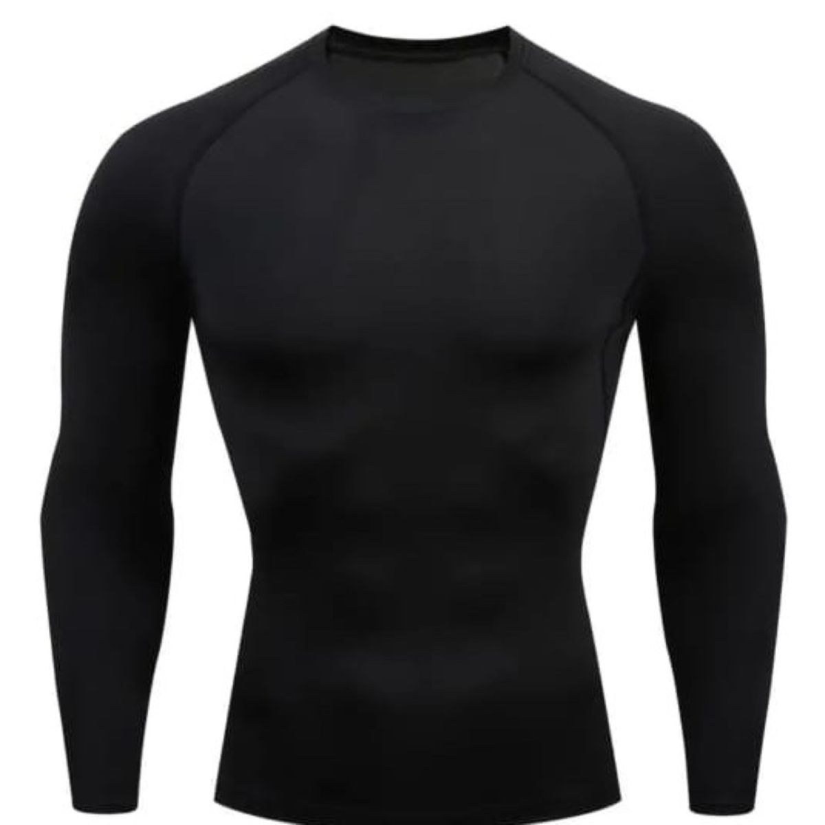 EPAUS - Polo Licra De Manga Larga con Cuello Redondo Para Hombre