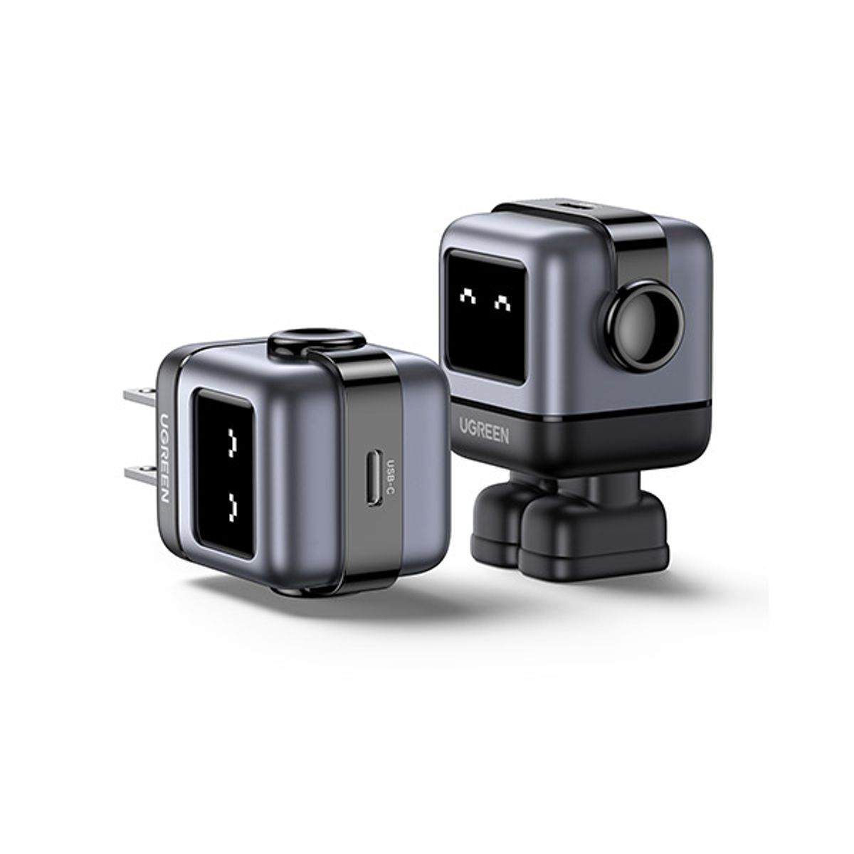 UGREEN - CARGADOR ROBOT UGREEN UNO 100W 4-PORT GAN FAST CHARGER NEGRO