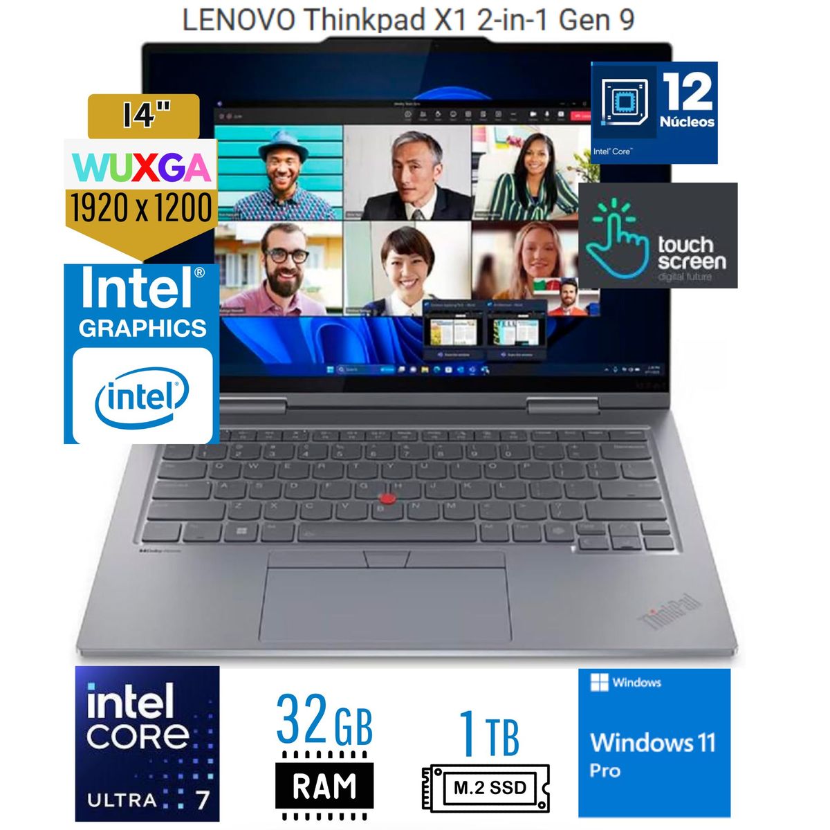 LENOVO - Laptop Lenovo,THINKPAD X1 2-IN-1 GEN 9,intel Core u7  Gen9, Ram 32GB, SSD 1TB.,14" WUXGA