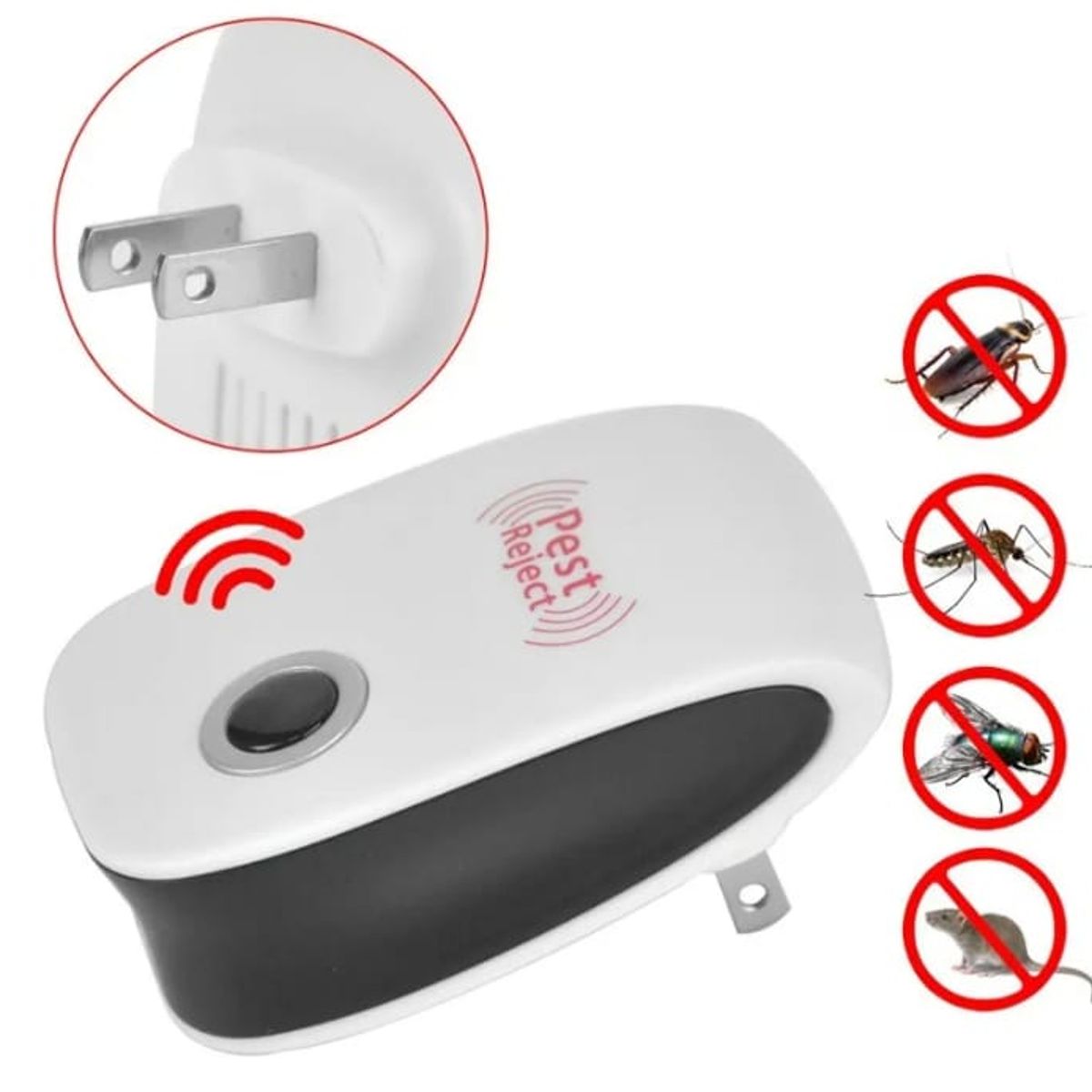 GENERICO - REPELENTE ULTRASONICO PARA MOSCAS CUCARACHA Y ROEDORES