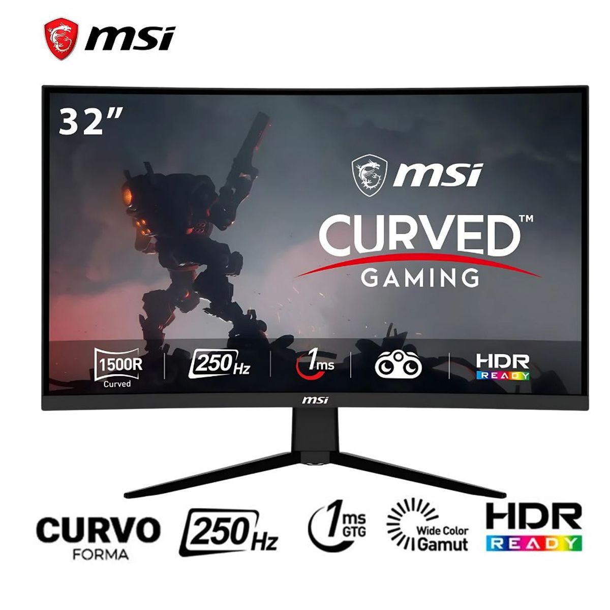MSI - MONITOR GAMER  CURVO MSI 32 G32C4X FHD 250HZ 1MS