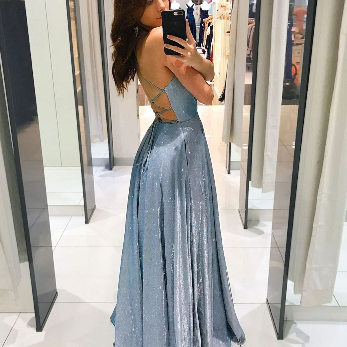 BLWOENS - Vestido de noche para mujers - Azul