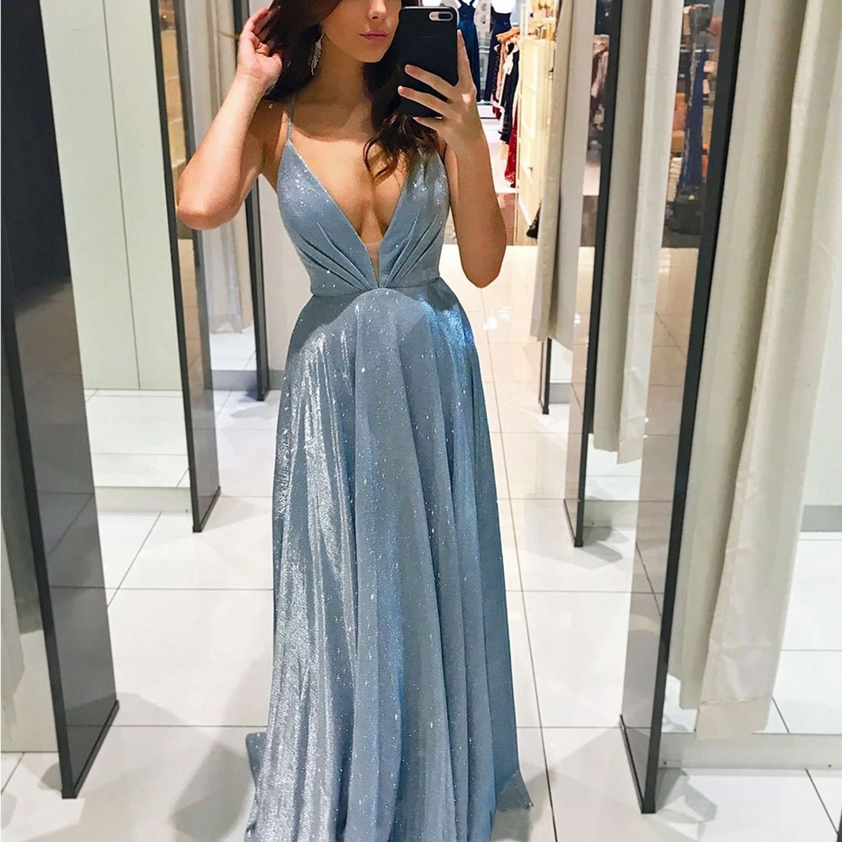 BLWOENS - Vestido de noche para mujers - Azul