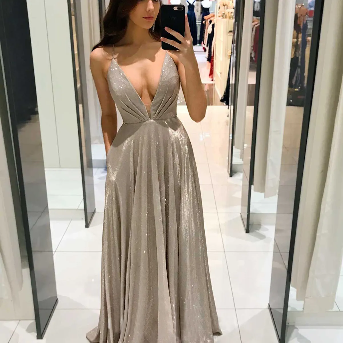 BLWOENS - Vestido de noche para mujers - Beige