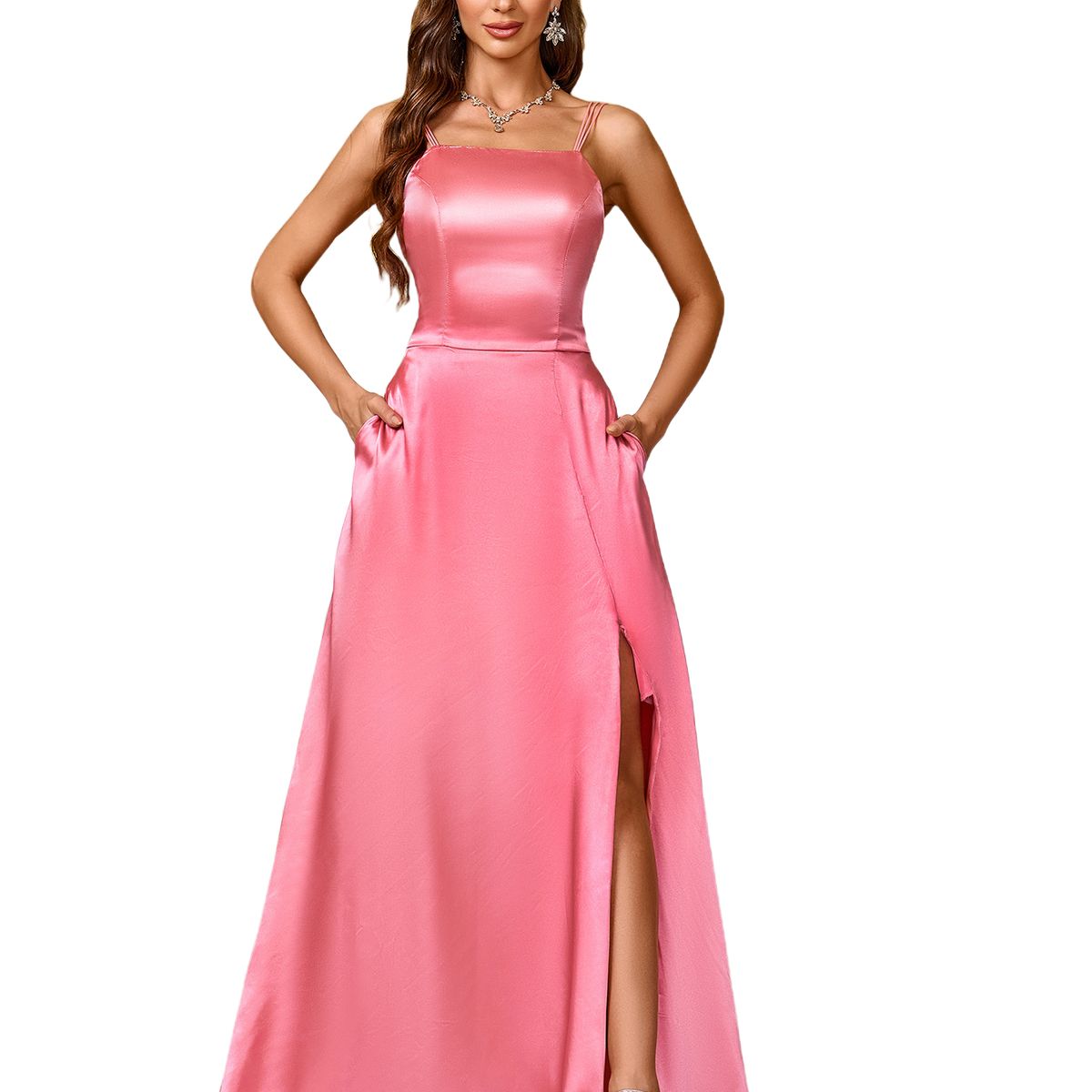 BLWOENS - Vestido de noche para mujers - Rosa