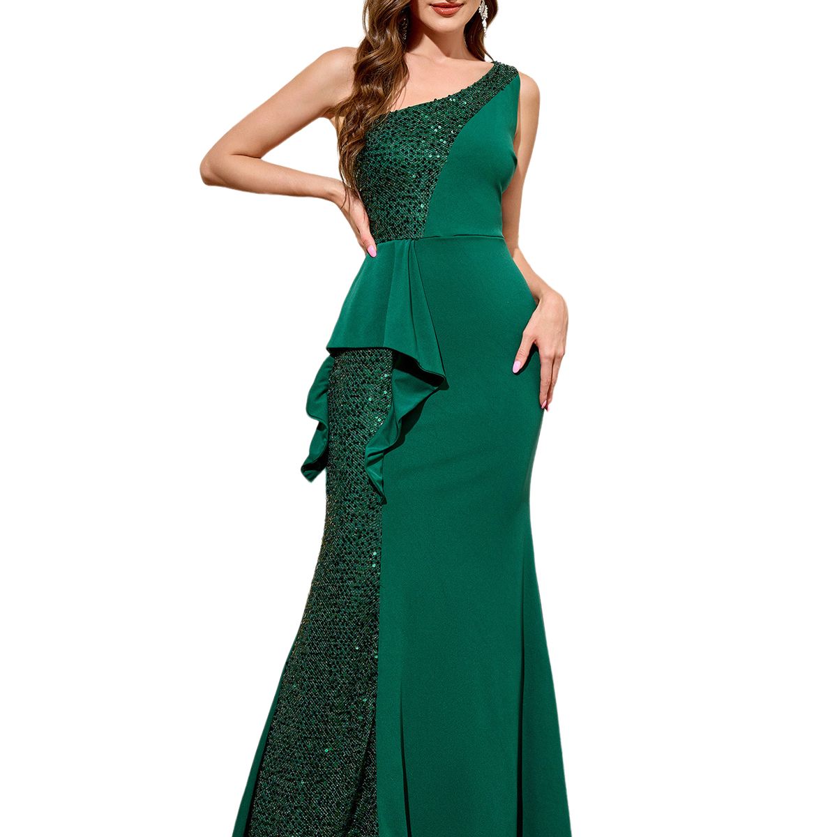 BLWOENS - Vestido de noche para mujers - Verde