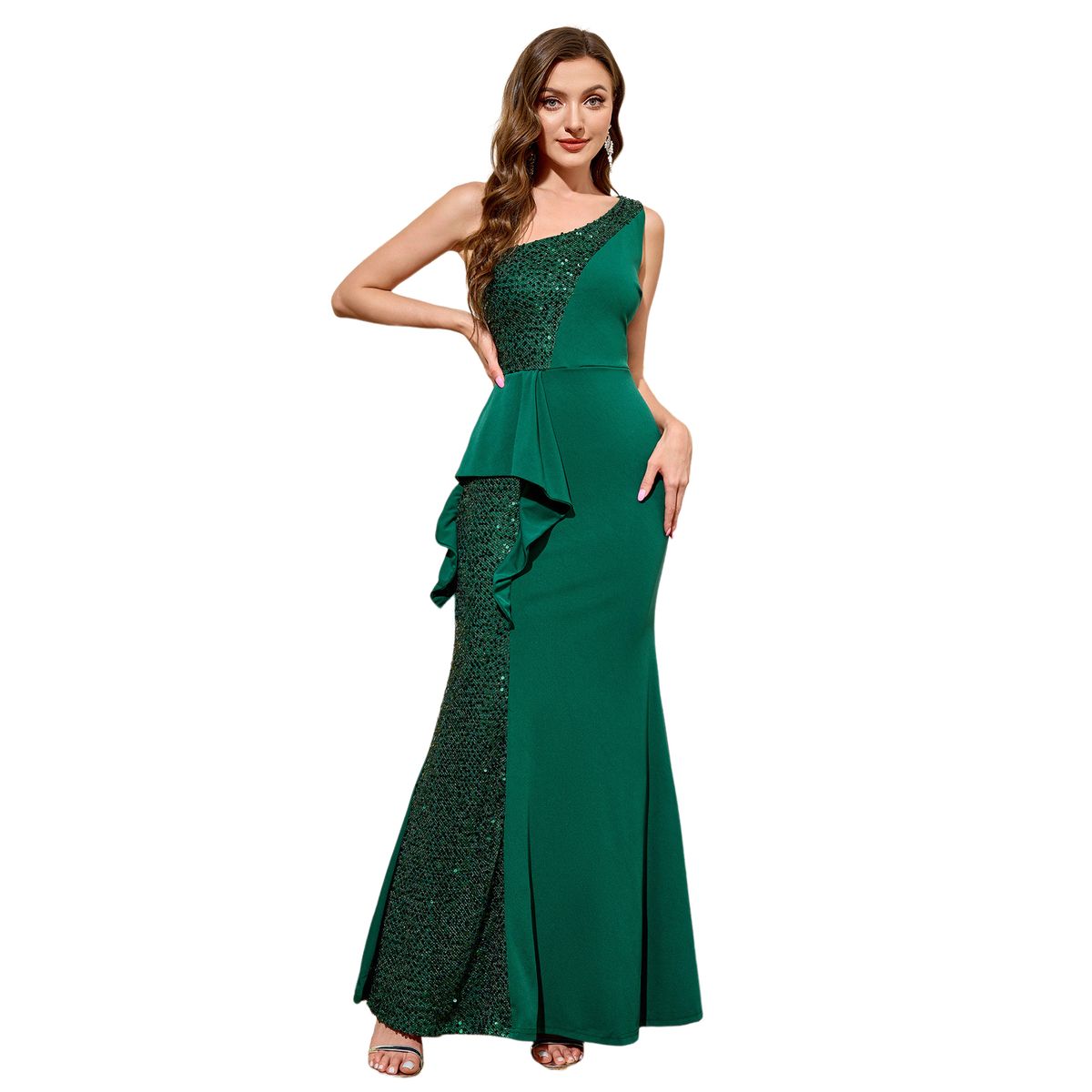 BLWOENS - Vestido de noche para mujers - Verde