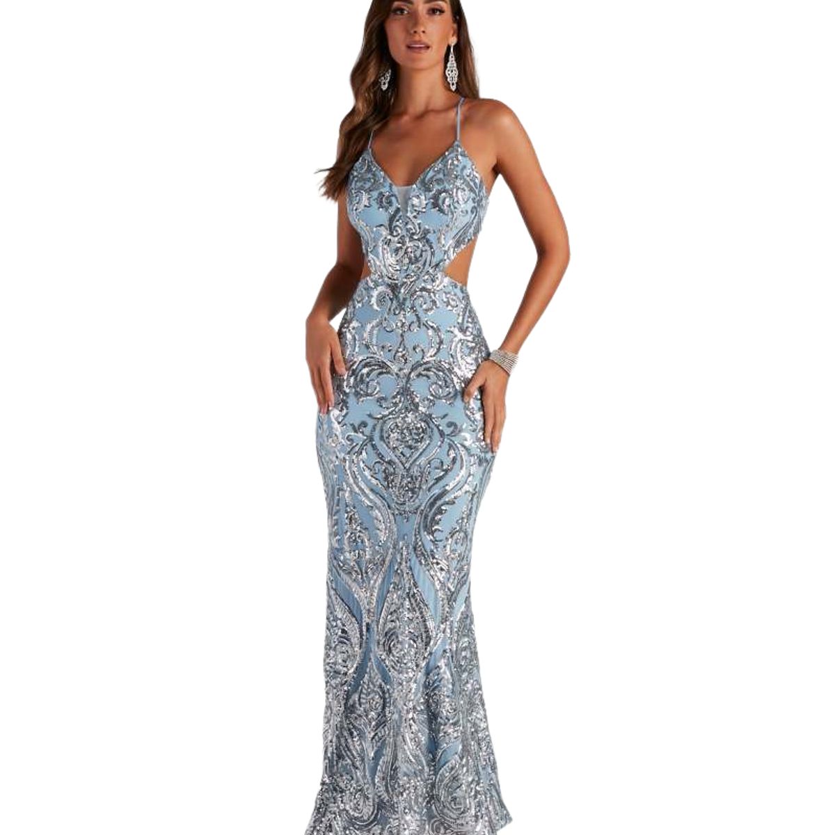 BLWOENS - Vestido de noche para mujers - Azul