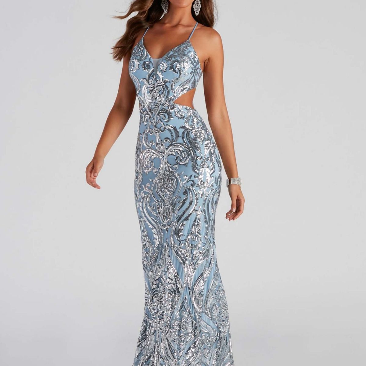 BLWOENS - Vestido de noche para mujers - Azul