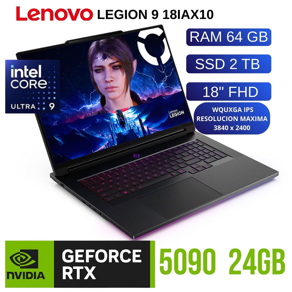 LENOVO - Laptop Lenovo,LEGION 9 18IAX10,intel Core u9 275HX , Ram 64GB, SSD 2TB.,18" WQUXGA  , FreeDos