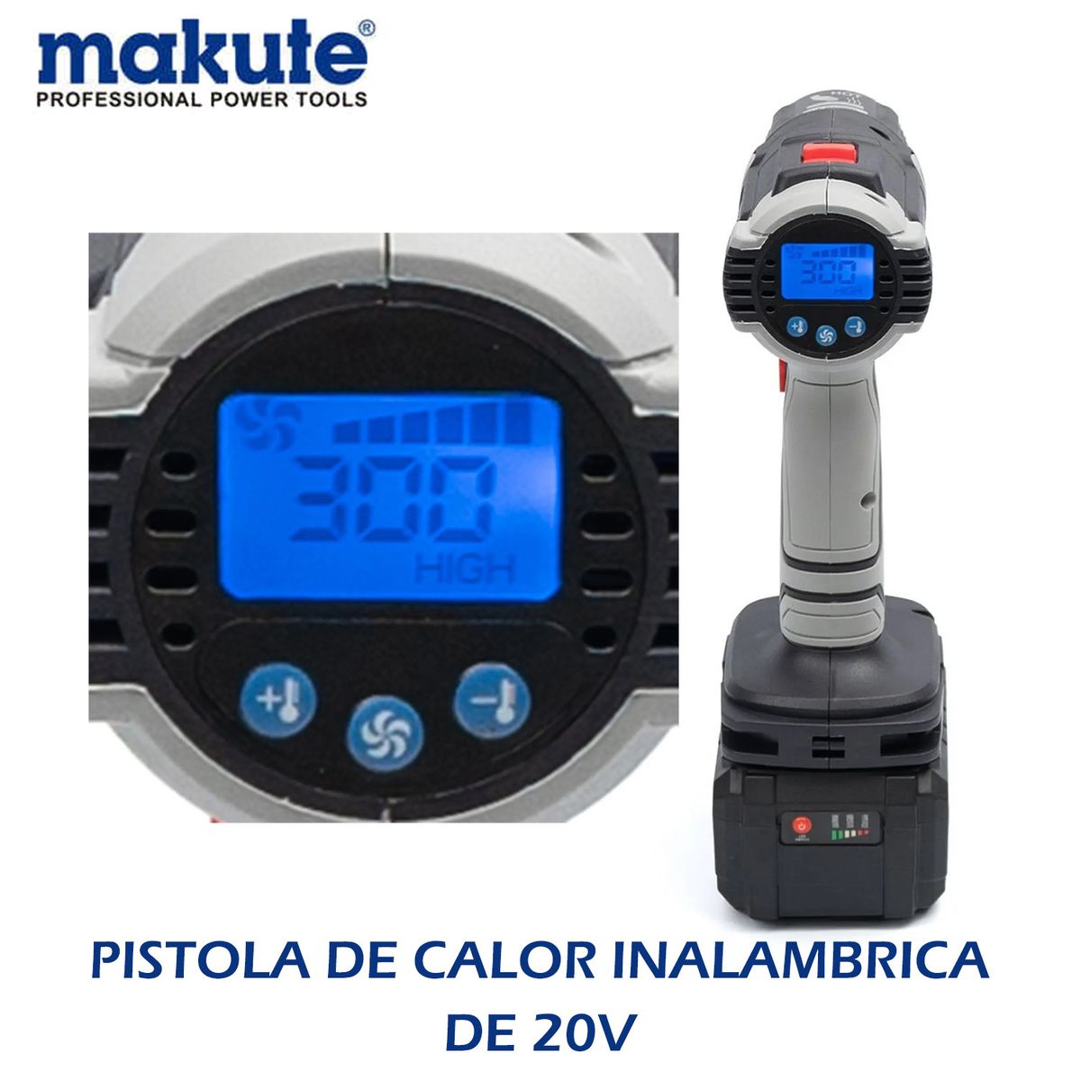 PISTOLA DE CALOR INALAMBRICA 20V, marca MAKUTE - Foto 2