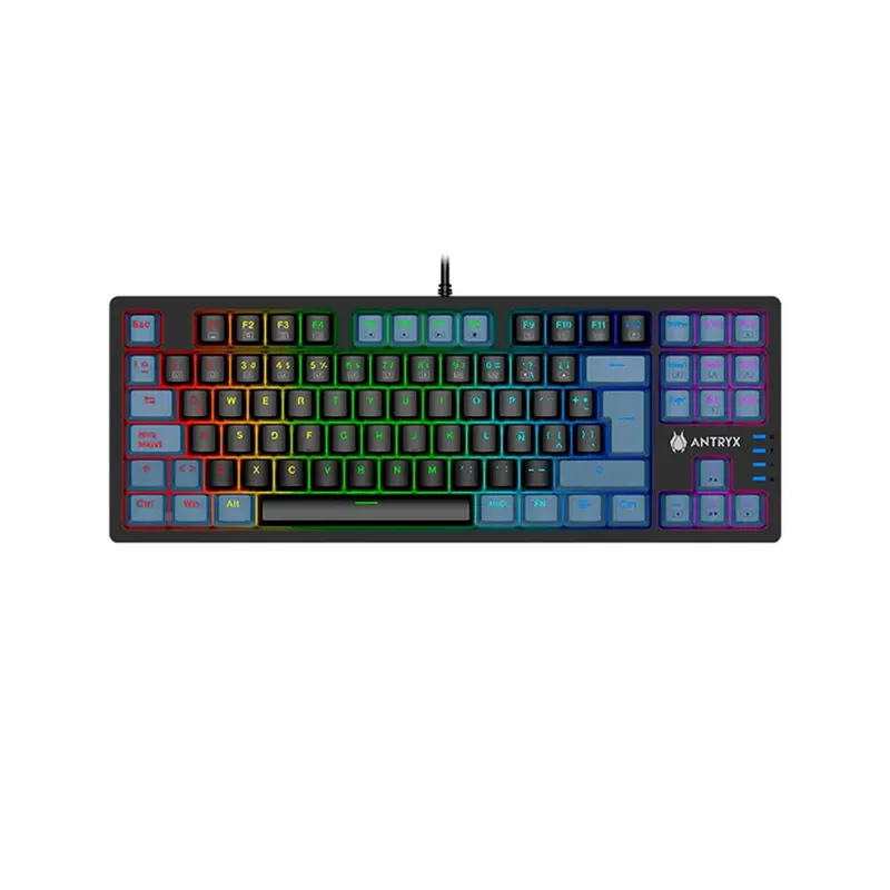 ANTRYX - Teclado Gaming Antryx Mk-840L Tkl Con Retroiluminación Rgb Y Switches Rojos Para Máxima Pr