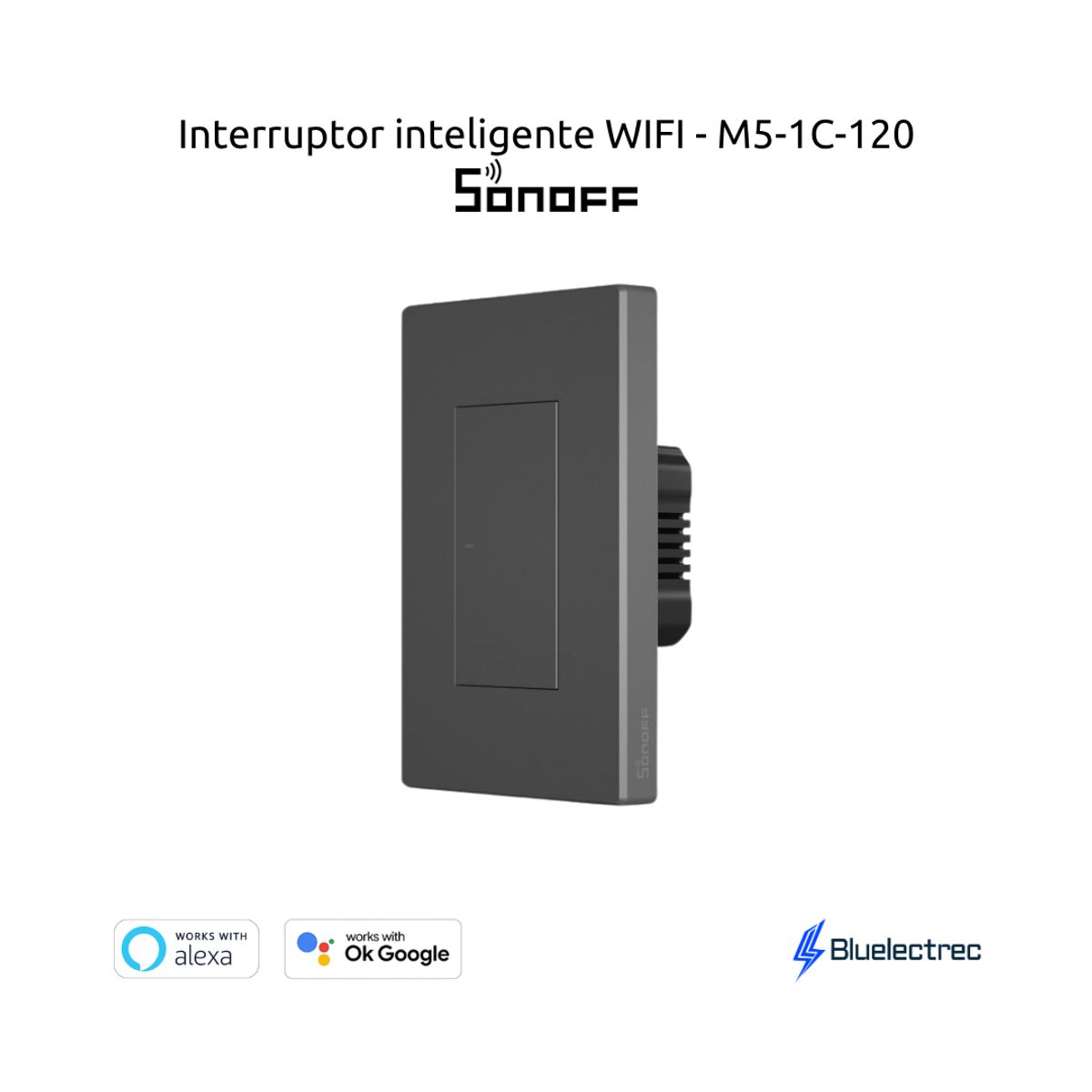 SONOFF - Interruptor de luz mecánico inteligente Wifi - M5-1C-120 SONOFF